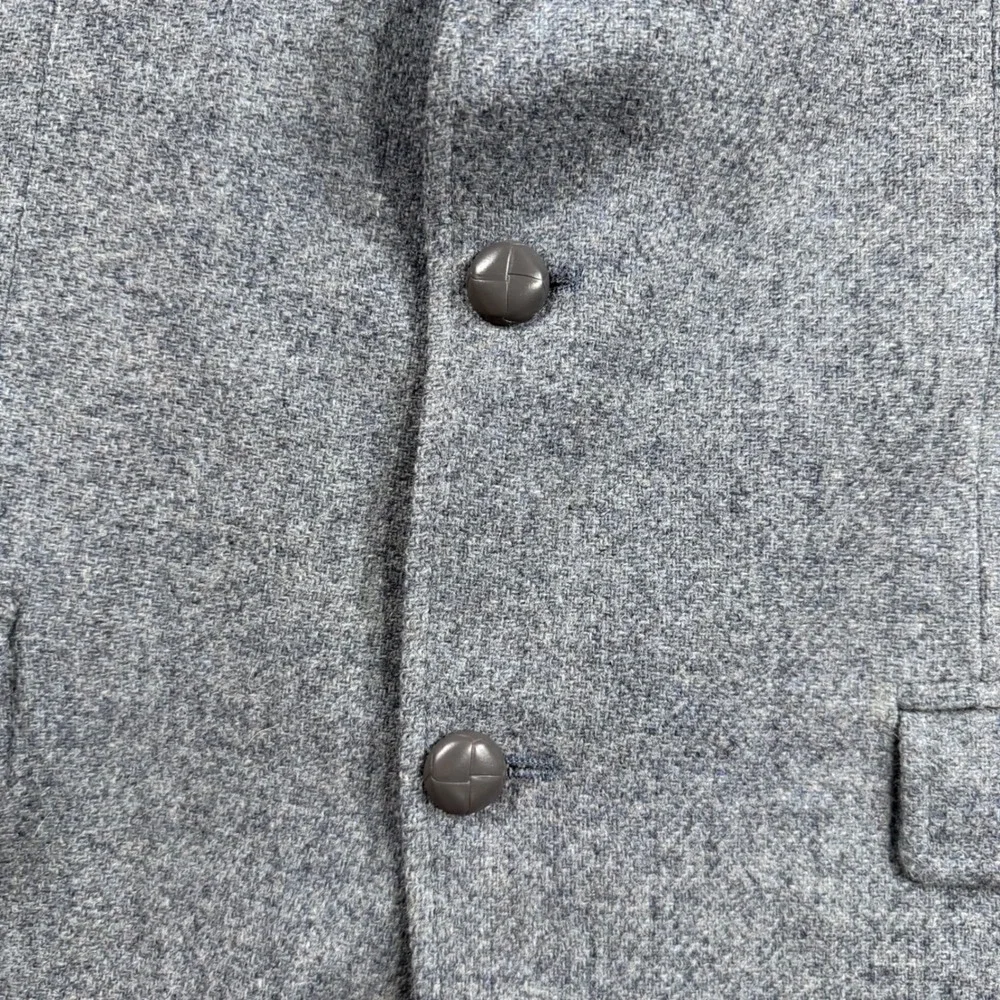 Vintage Grand Entry Men Western Blazer Grey Wool Cowboy Sport Coat Elbow Patches